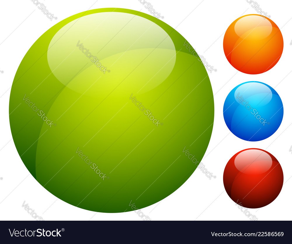 Glossy button badge shape background in 3 color