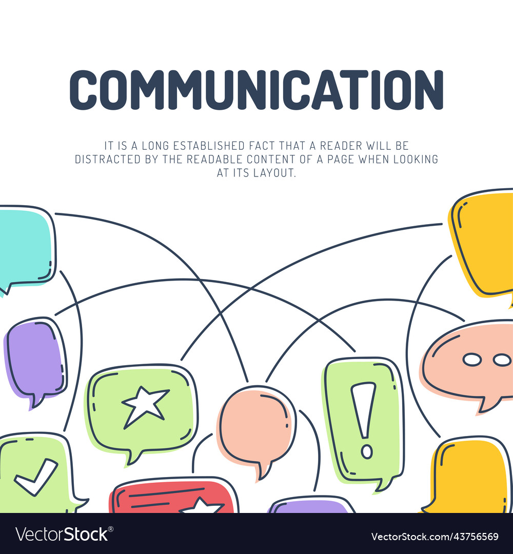 Hand draw dialog speech bubbles communication line