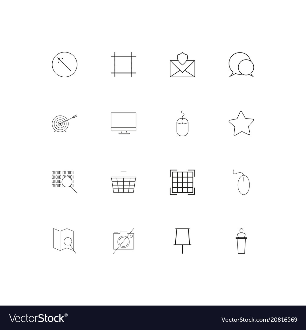 Interface linear thin icons set outlined simple