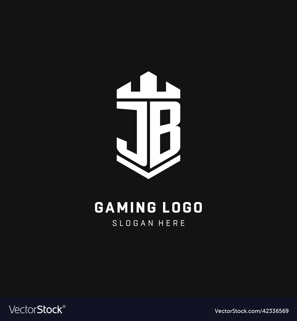 Jb monogram logo initial with crown and shield