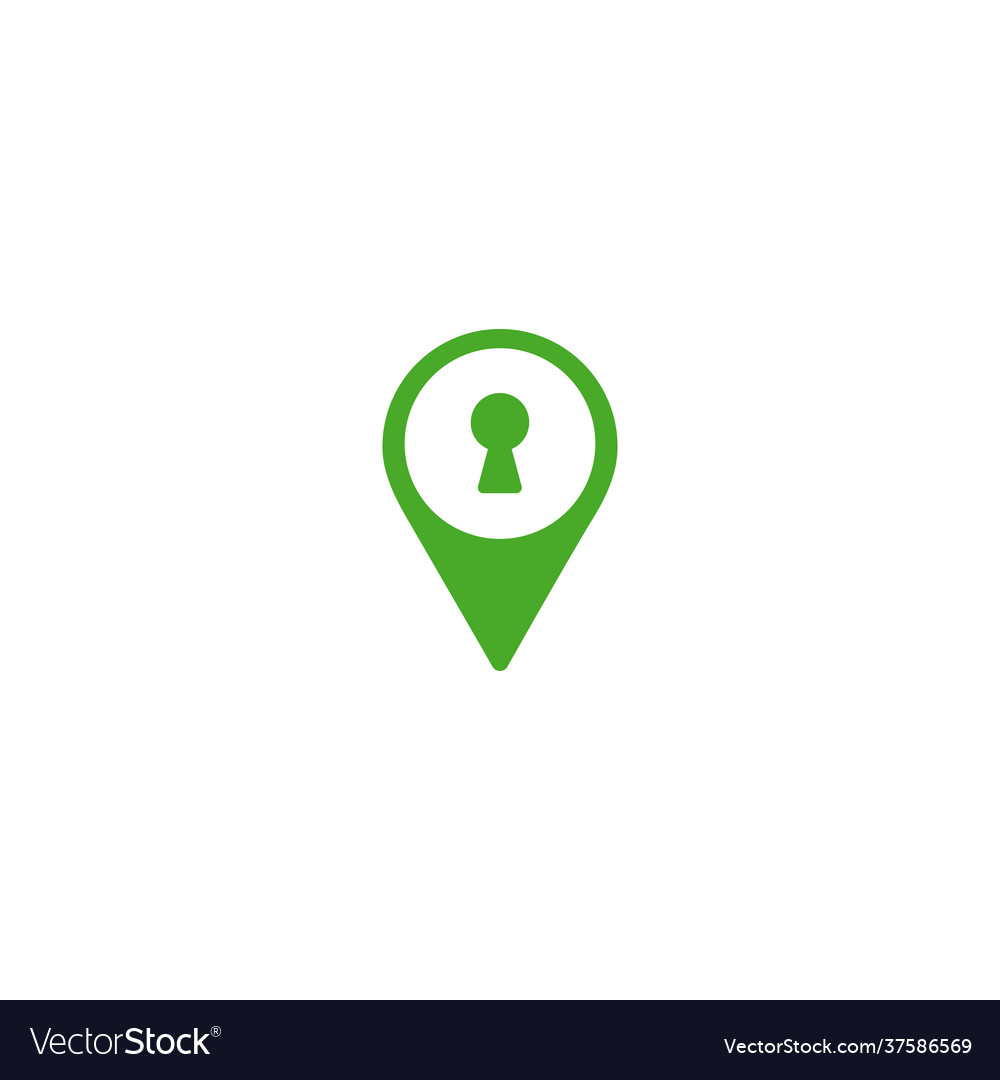 Keyhole and location icon gps pointer map pin vector image Keyhole and location icon gps pointer map pin