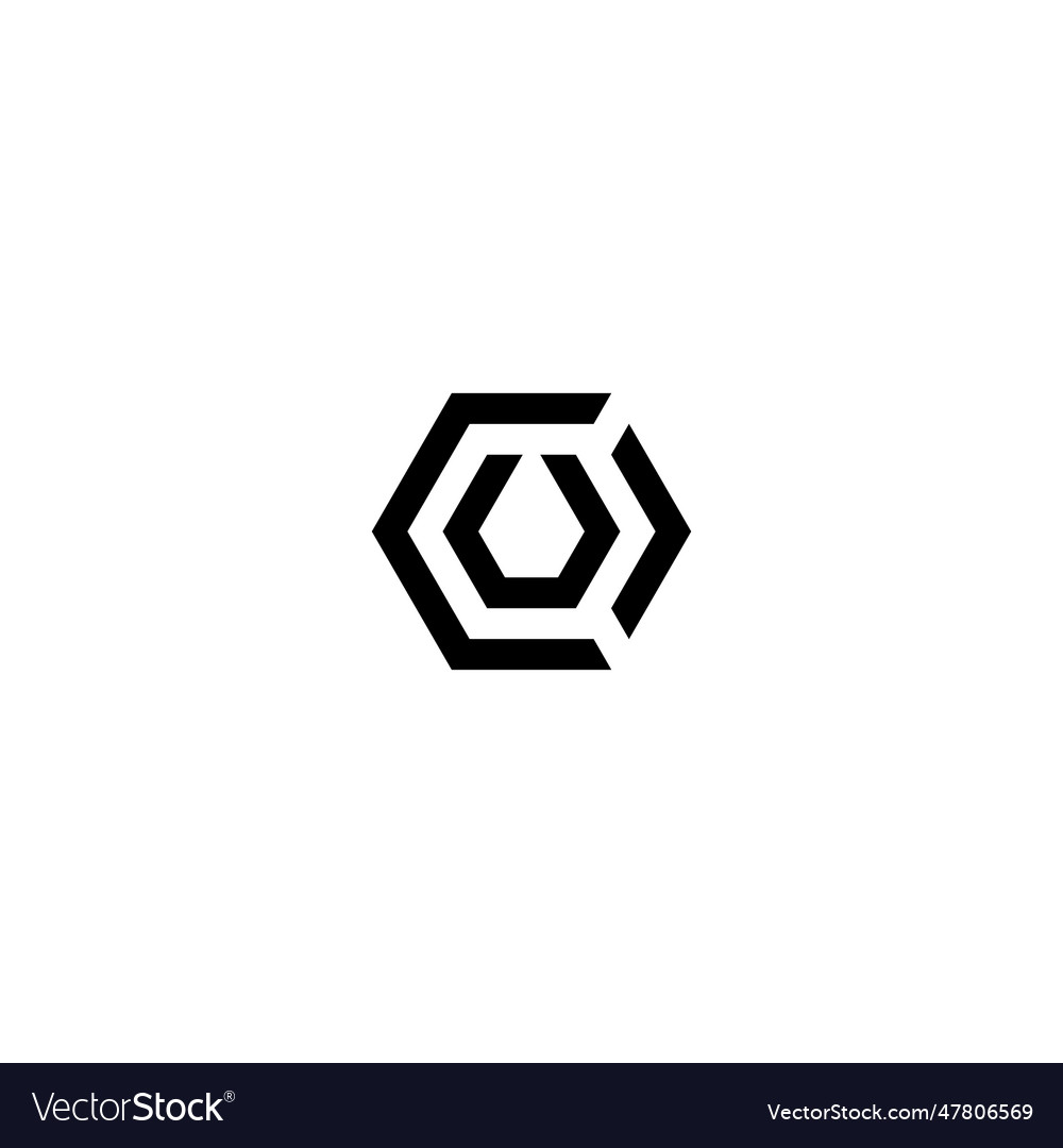 Buchstaben cou cuo ocu ouc uoc uco hexagon logo