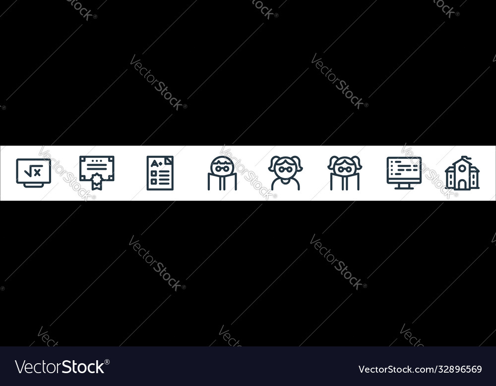 Nerd line icons linear set quality vector image Nerd line icons linear set quality