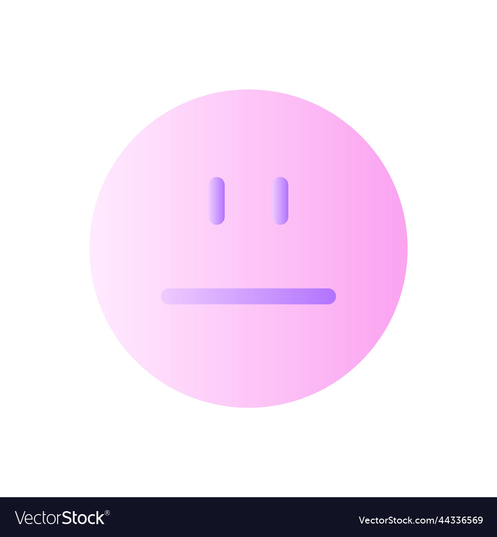 Neutral emoji flat gradient two-color ui icon vector image Neutral emoji flat gradient two-color ui icon