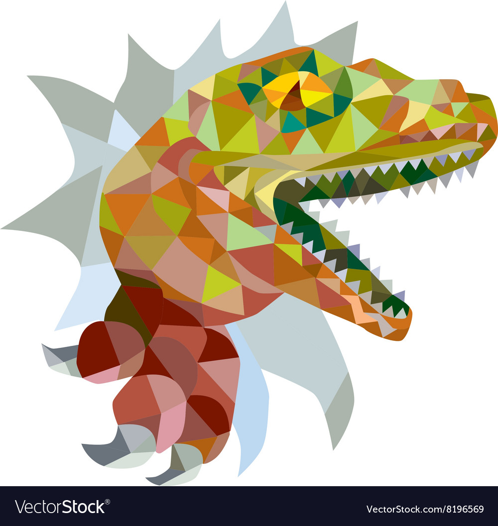 Raptor Breaking Out Low Polygon Royalty Free Vector Image