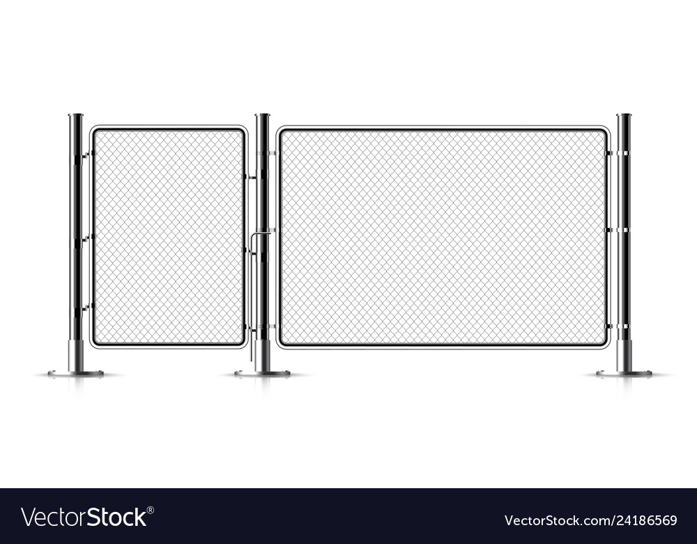 Realistic metal chain link fence