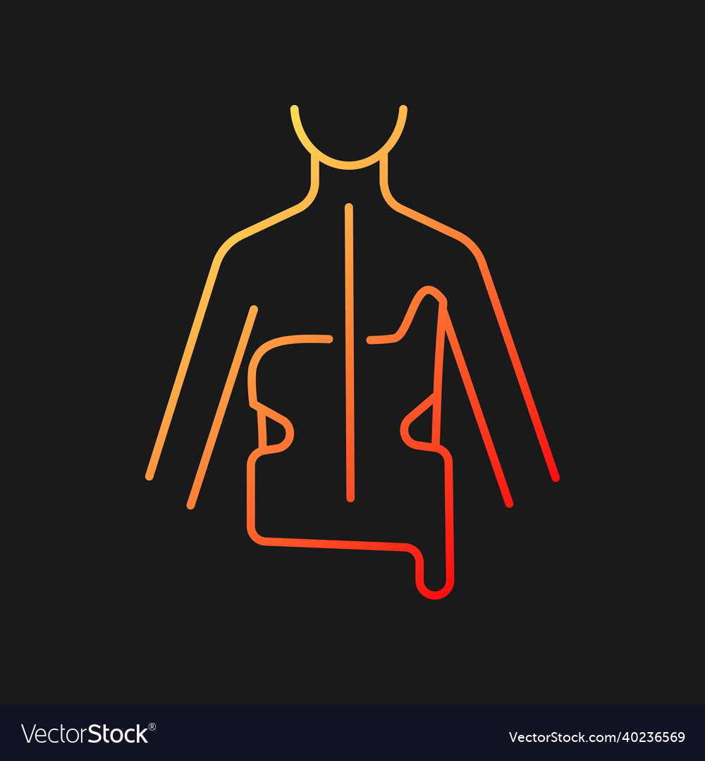 Scoliosis brace gradient icon for dark theme Vector Image Scoliosis brace gradient icon for dark theme