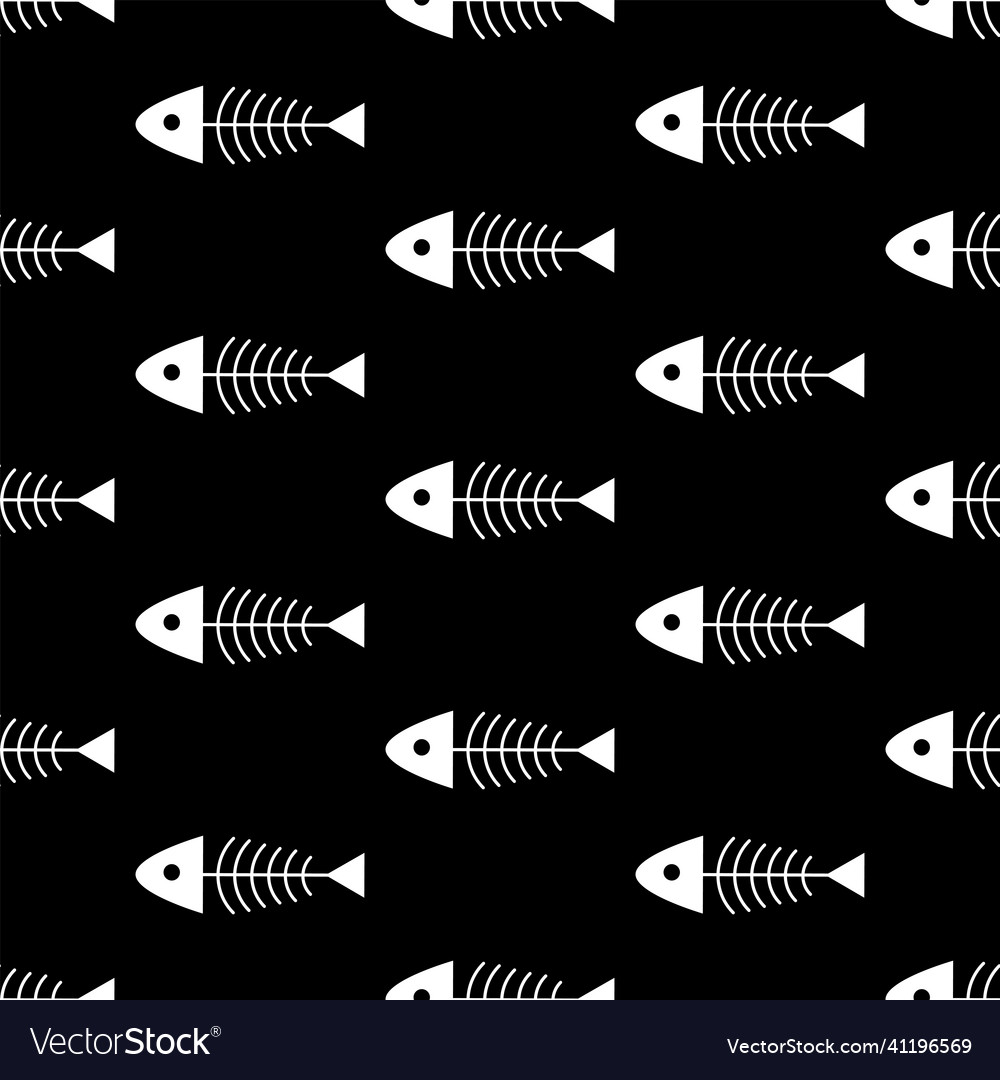 Seamless pattern with fish skeletons vector image Seamless pattern with fish skeletons