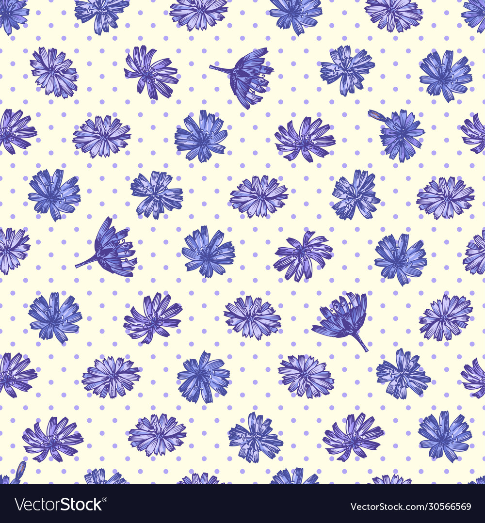 Seamless pattern with realistic botanical color vector image Seamless pattern with realistic botanical color