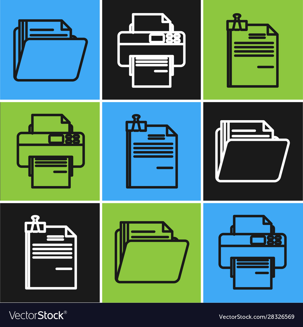 Set line document folder file and binder