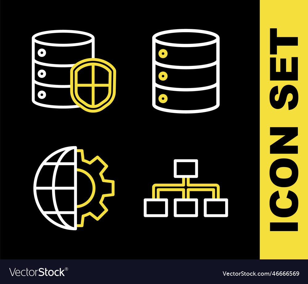 Zeilenserver-Daten-Webhosting Hierarchie einstellen vector image Zeilenserver-Daten-Webhosting Hierarchie einstellen