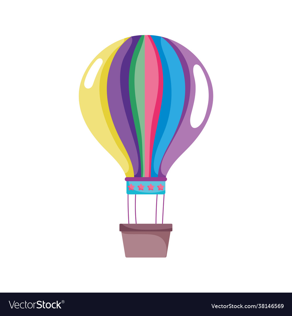 Striped air balloon Royalty Free Vector Image - VectorStock