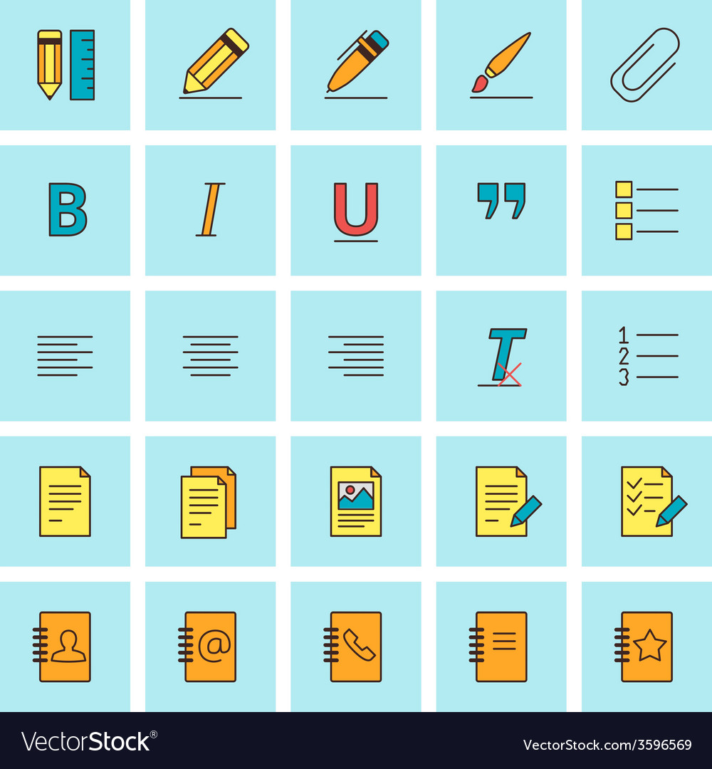 Text formatting icons icon set in flat design