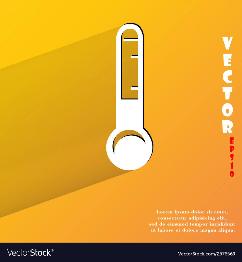 Thermometer flat modern web button with long