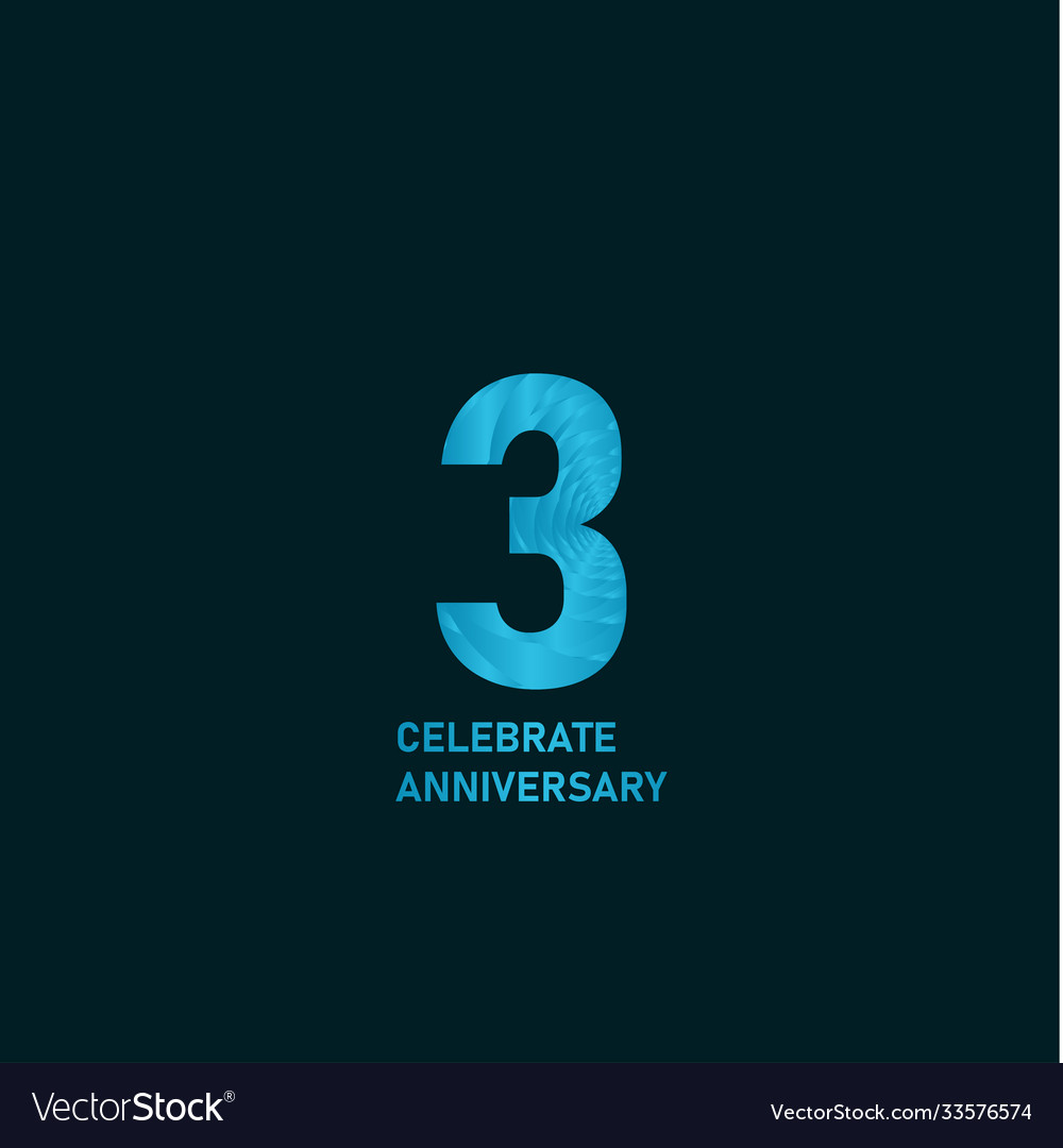 3 year anniversary aqua color template design