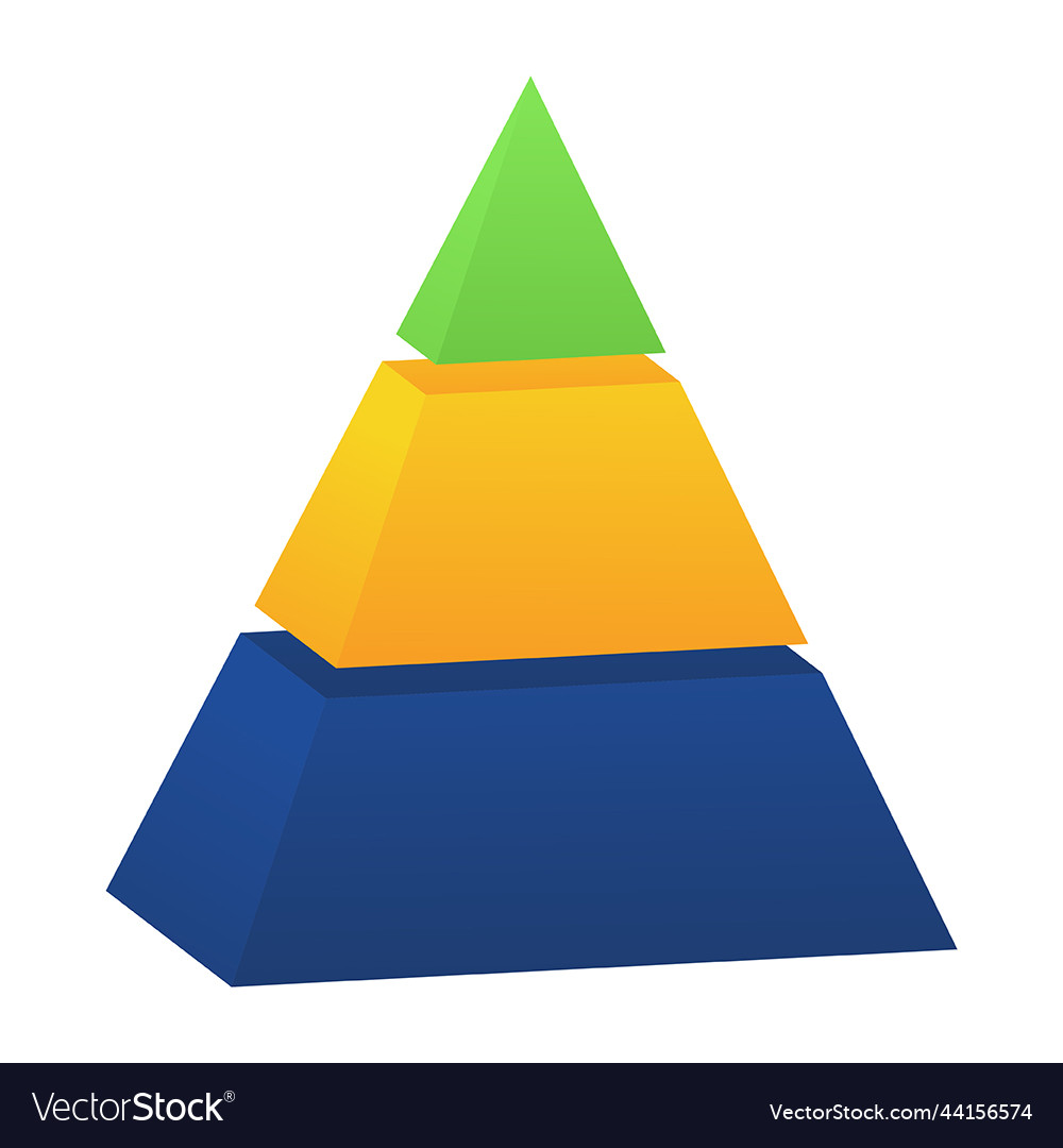 3d pyramid infographic business progress Vector Image