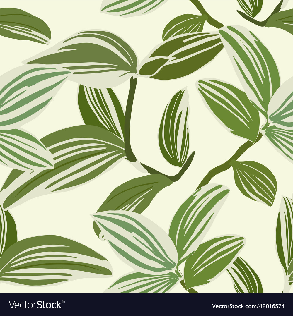 Abstract seamless pattern with leaves and grass