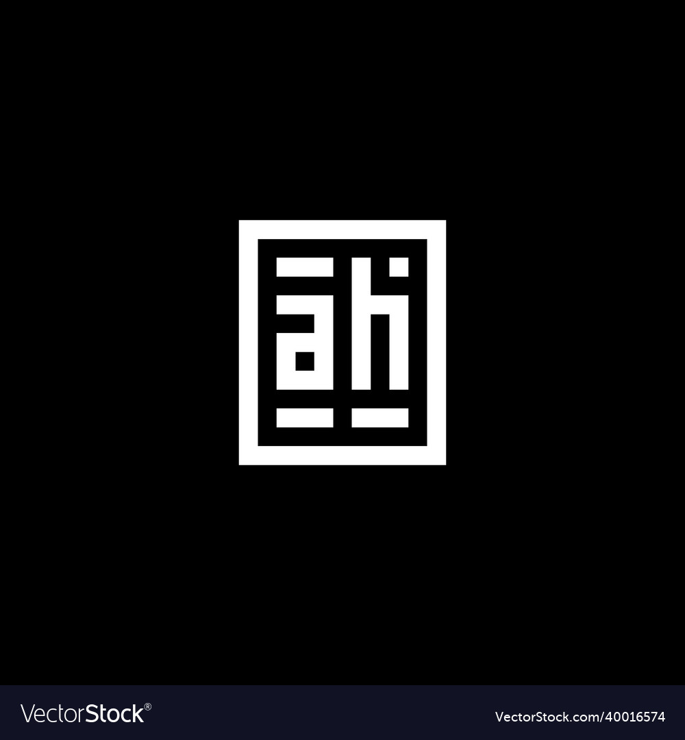 Ah initial logo with square rectangular shape