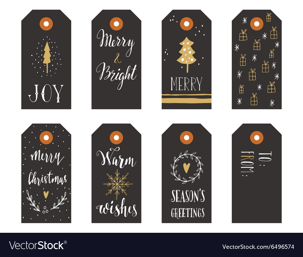 Collection of christmas gift tags Royalty Free Vector Image