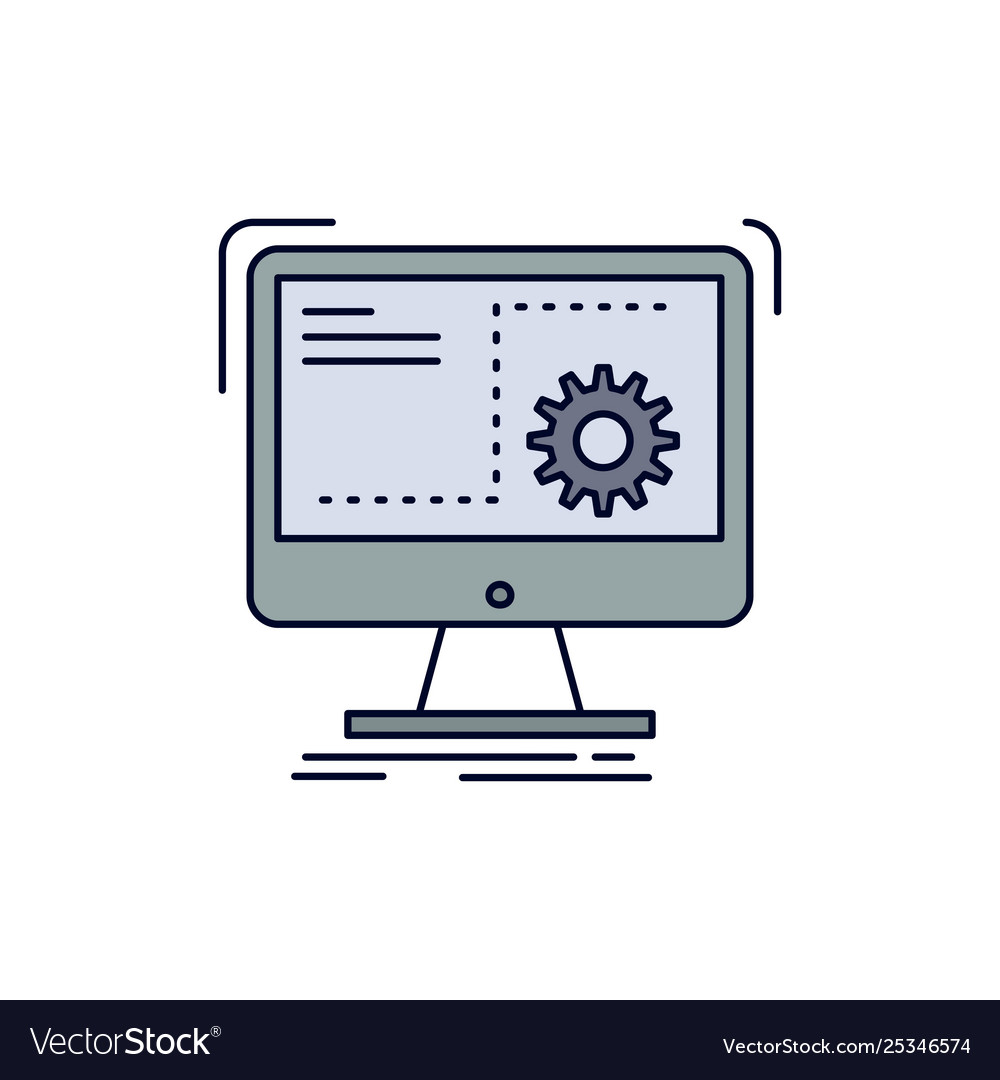 Command computer function process progress flat vector image Command computer function process progress flat