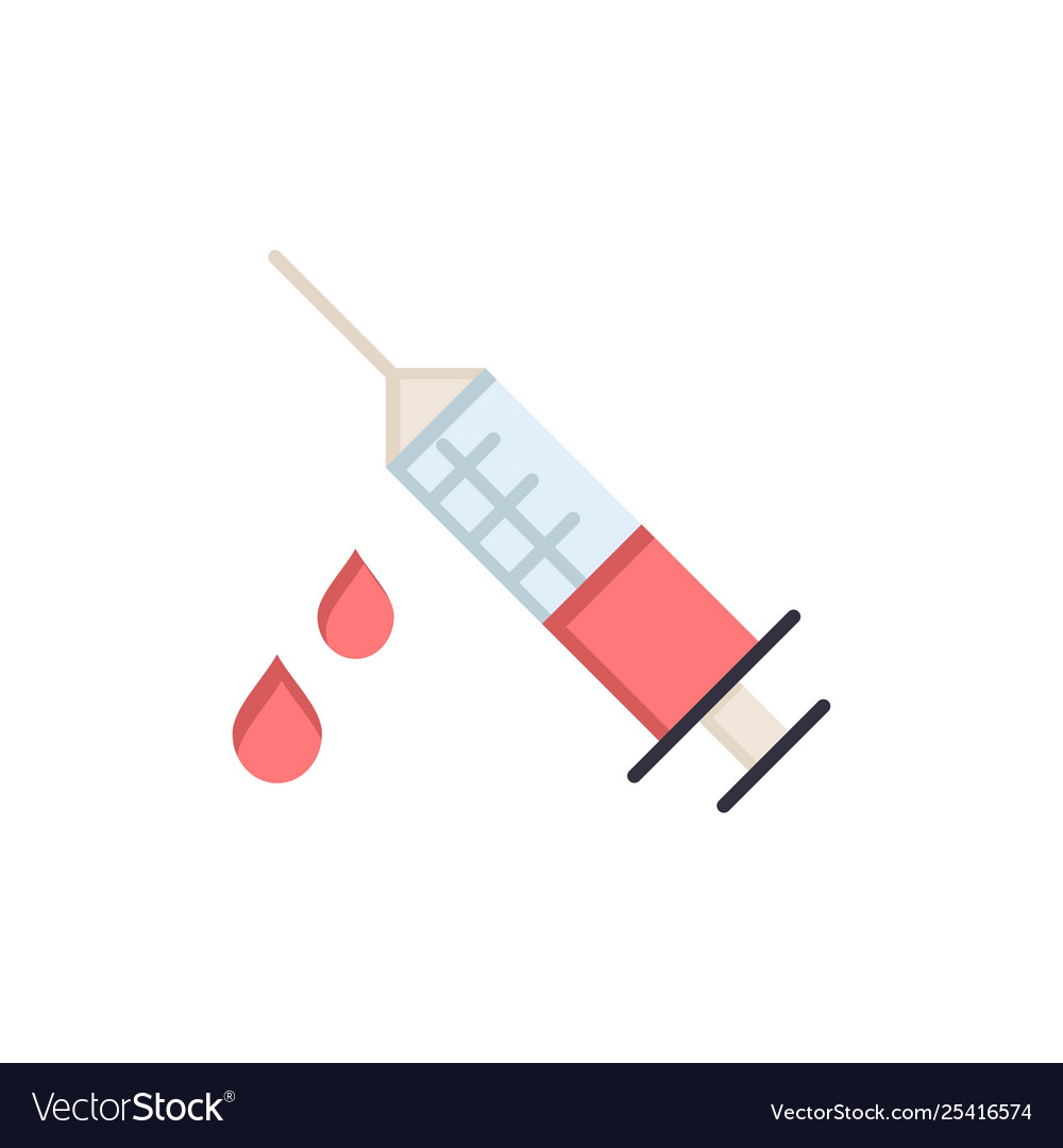 Dope injection medical drug flat color icon vector image Dope injection medical drug flat color icon