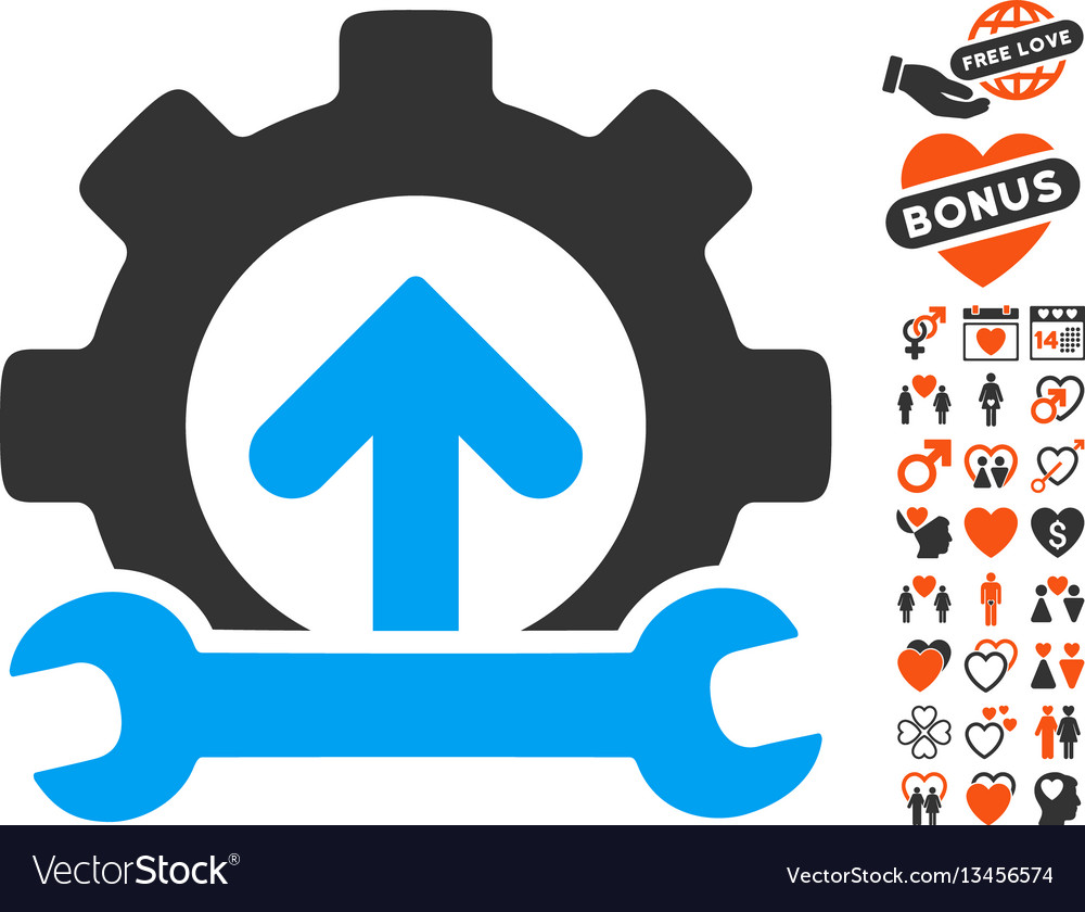 Gear integration tools icon with lovely bonus