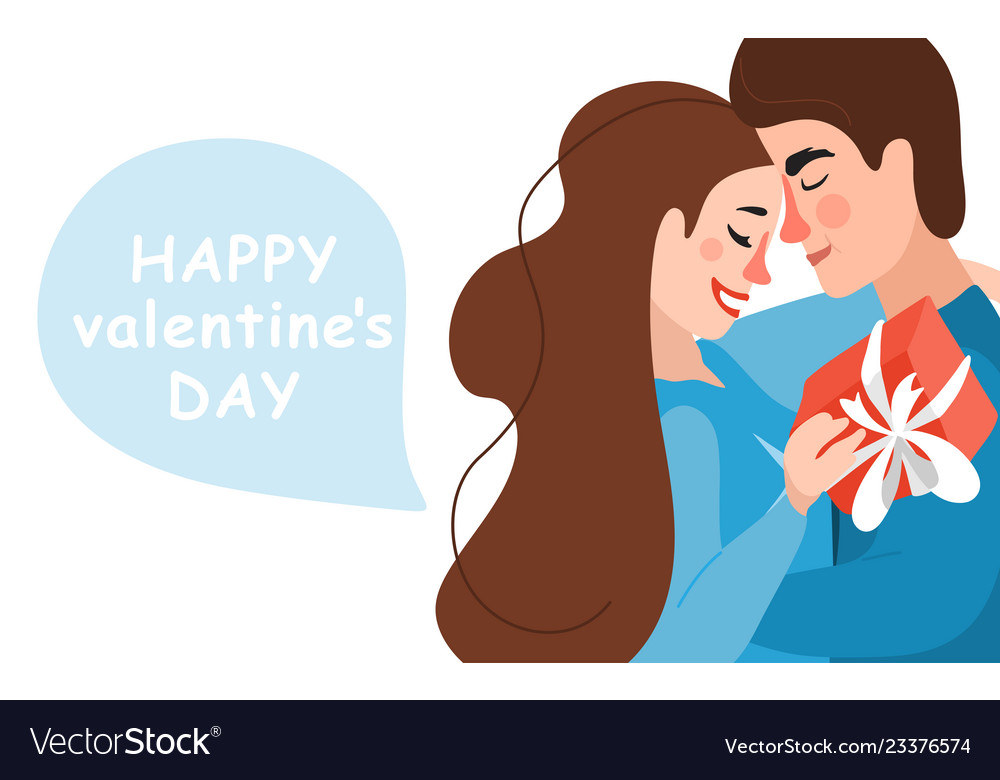 Happy valentines day design with hug couple