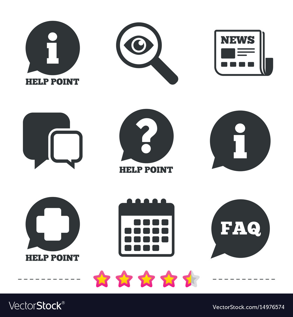 Help point icons question information symbol