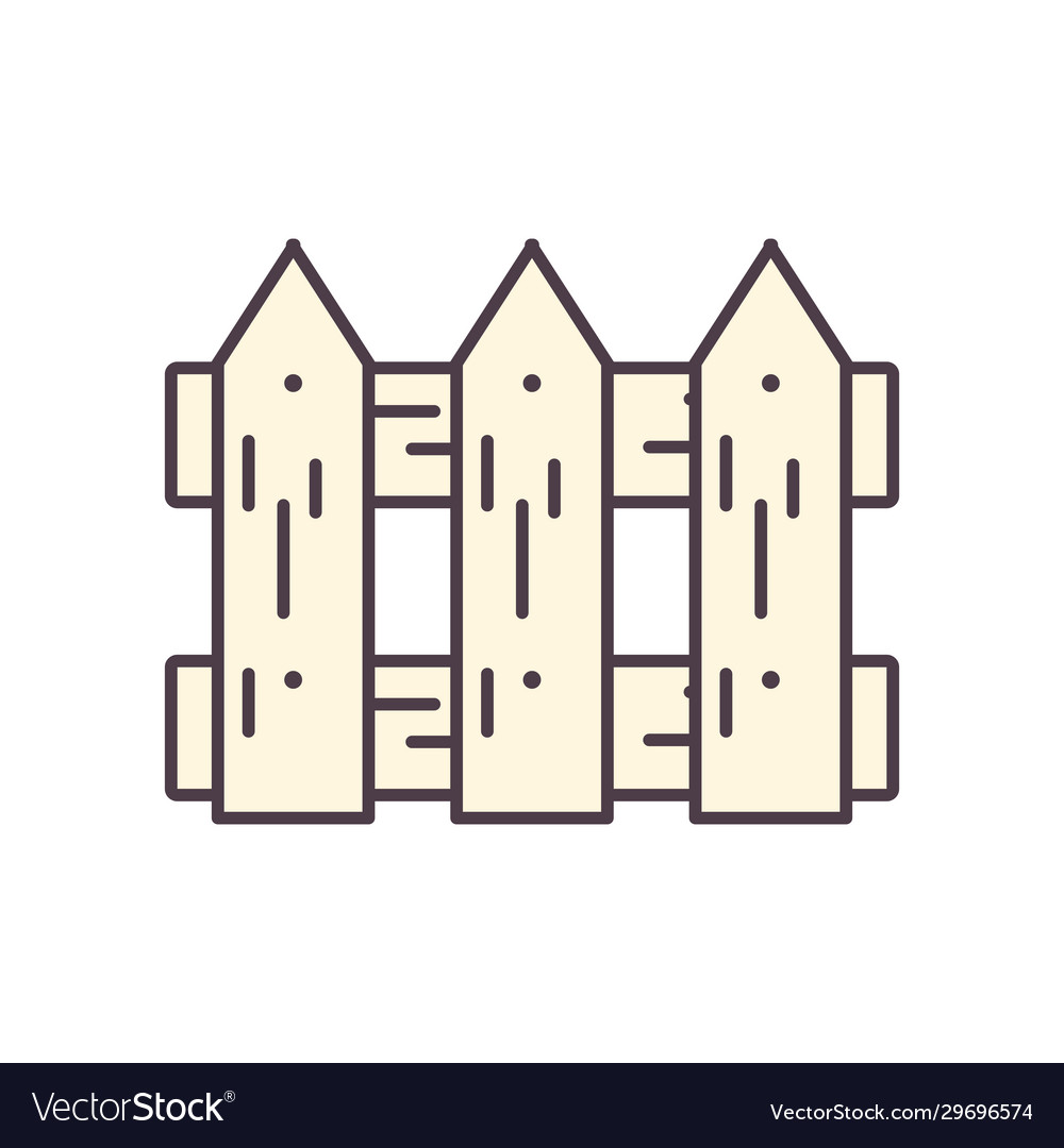 Isolated fence line and fill style icon
