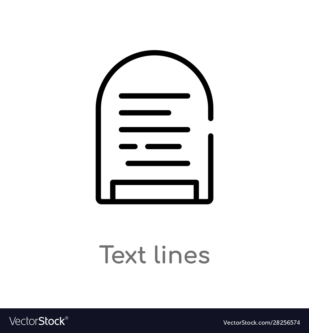 Outline text lines icon isolated black simple