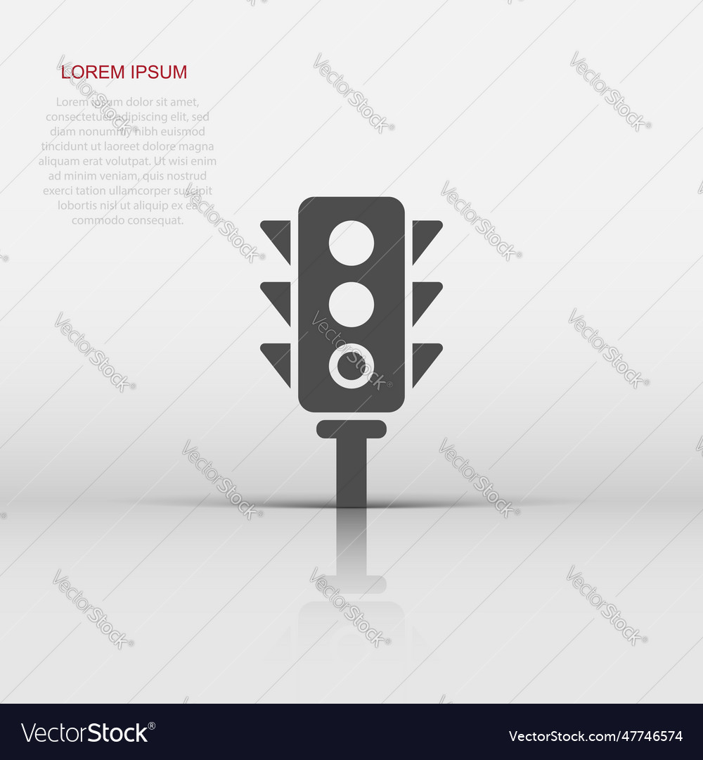 Semaphore icon in flat style traffic light