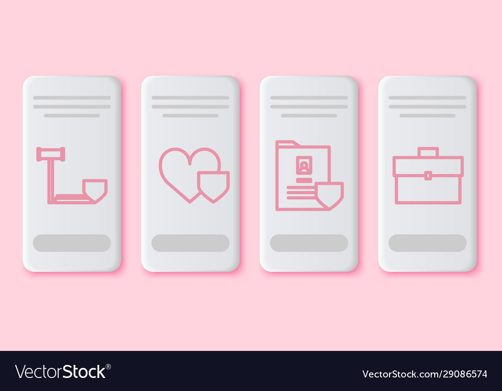Set line judge gavel with shield heart vector image Set line judge gavel with shield heart