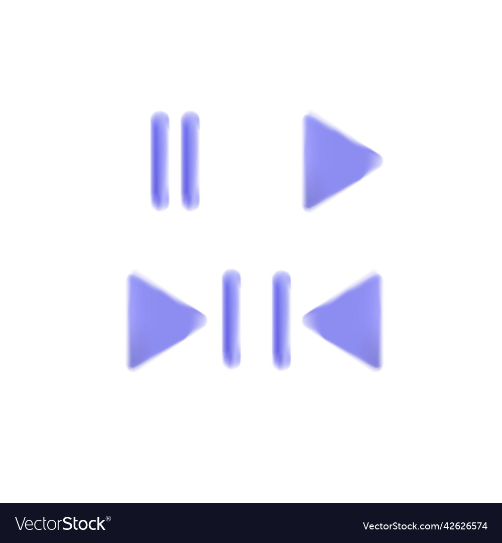Set of media player button icons play and pause vector image Set of media player button icons play and pause