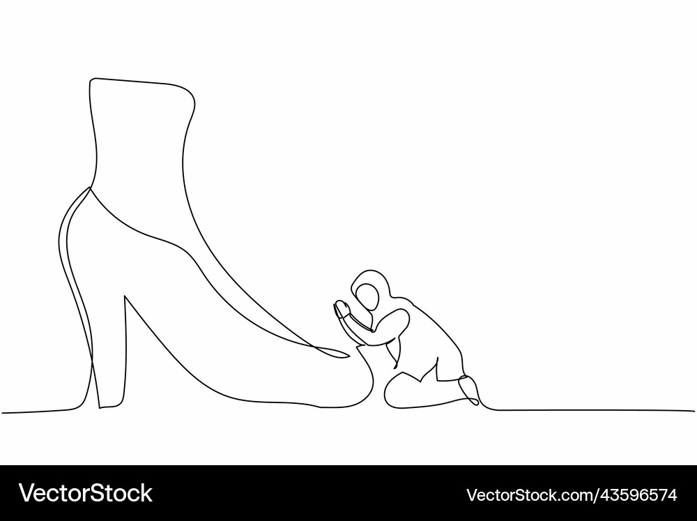 Single continuous line drawing active arab Vector Image