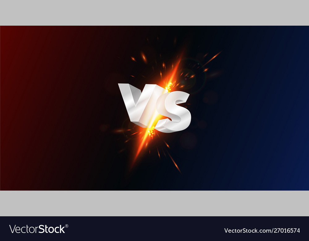 Versus vs screen with 3d metal letters Royalty Free Vector