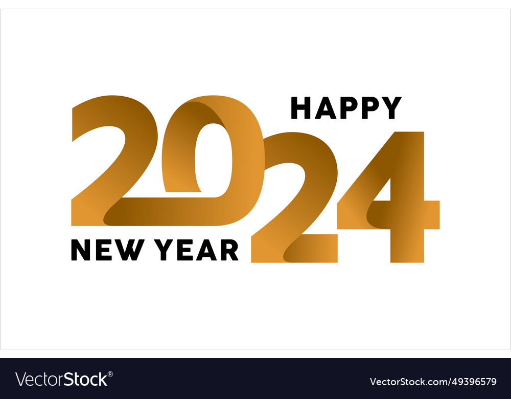 2024 happy new year number design template Vector Image