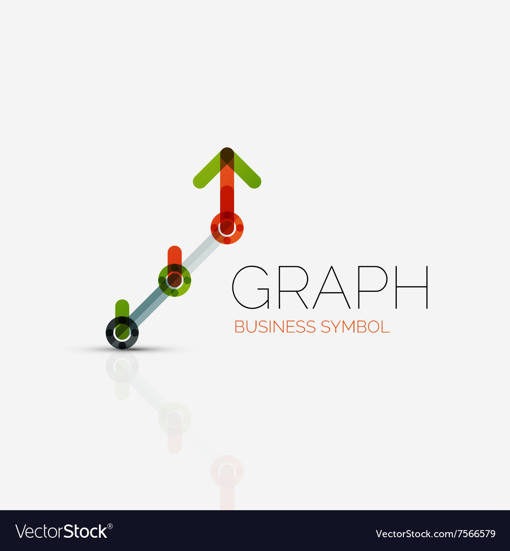 Abstract logo idea linear chart or graph