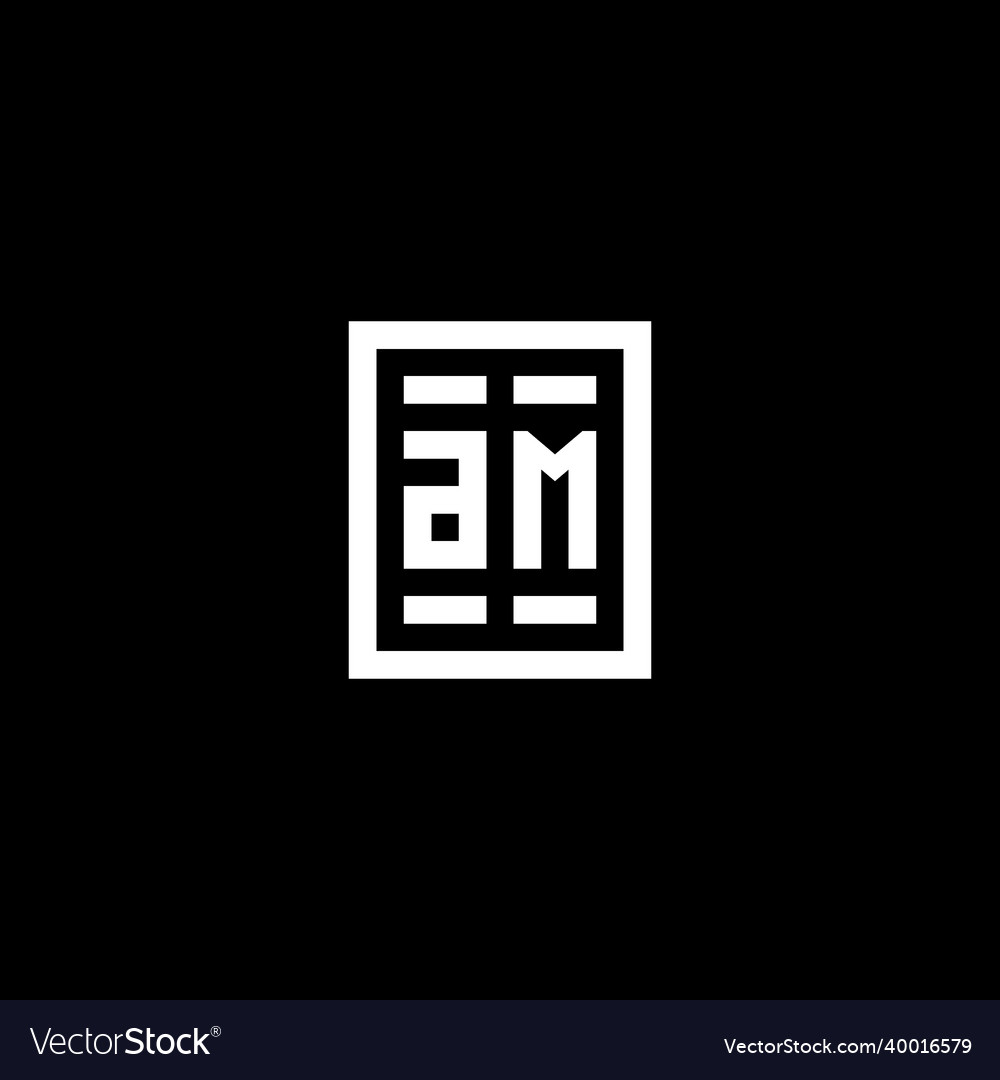 Am initial logo with square rectangular shape
