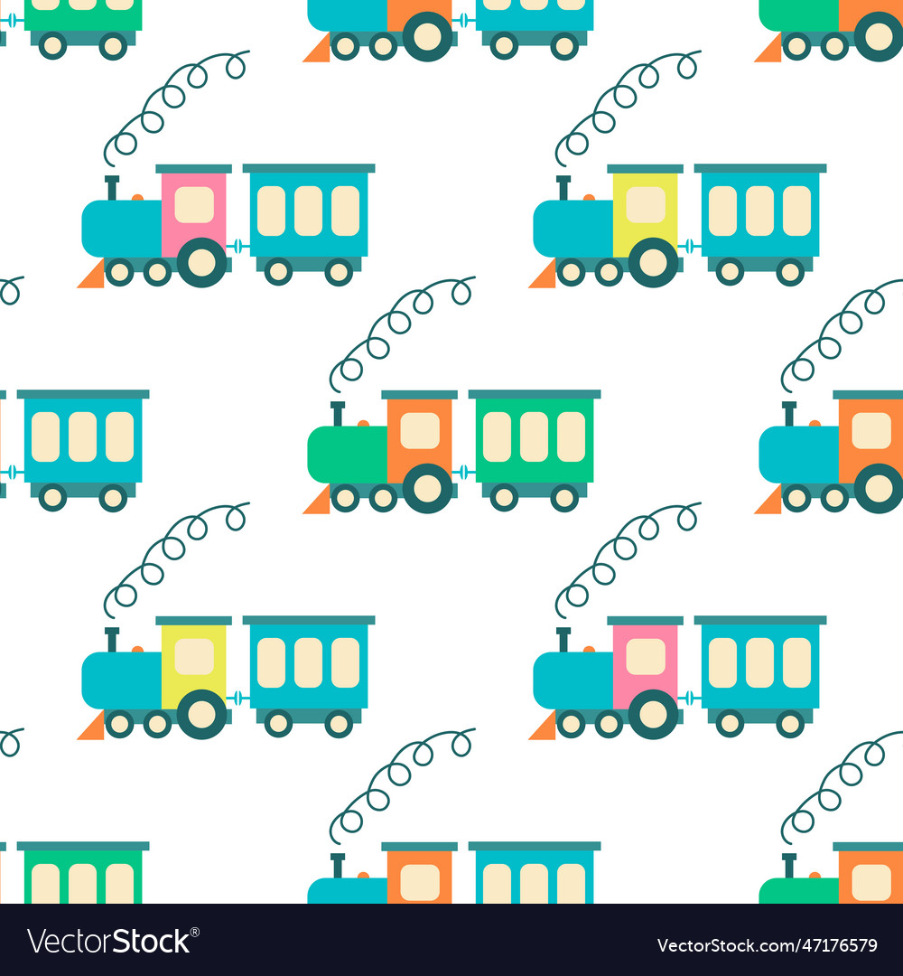 Baby trains seamless pattern