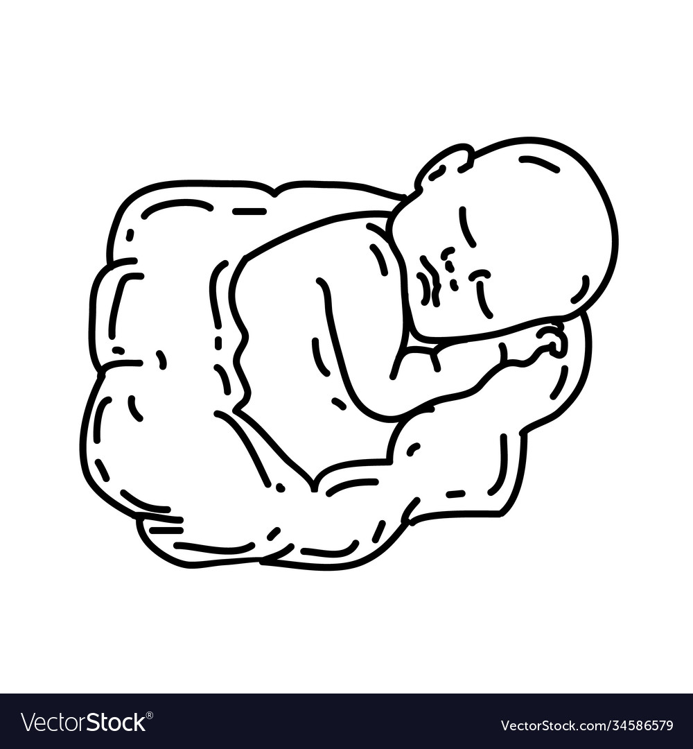 Born icon doddle hand drawn or black outline vector image Born icon doddle hand drawn or black outline
