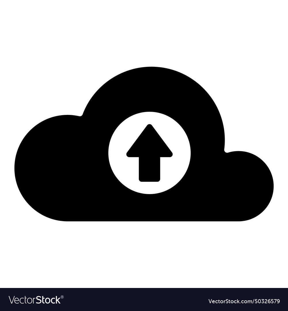 Cloud data upload flat icon isolated on white