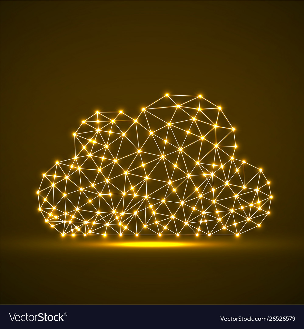 Cloud glowing lines and dots abstract