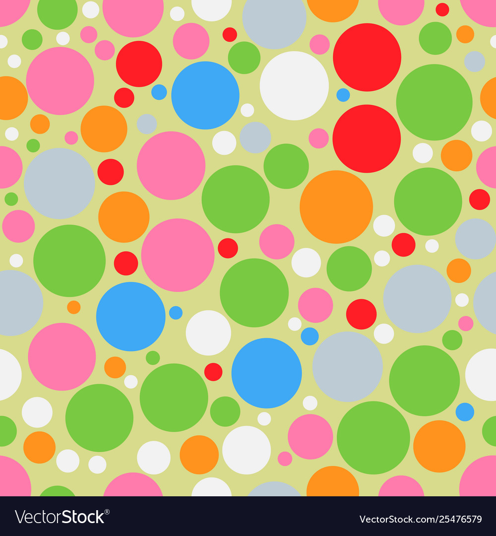 Colorful Circles Seamless Pattern Trendy Colors Vector Image