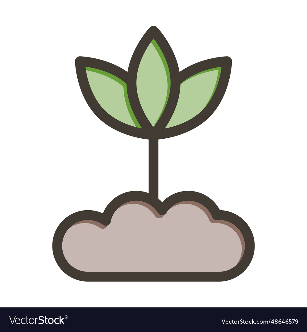 Eco sprout thick line filled colors icon