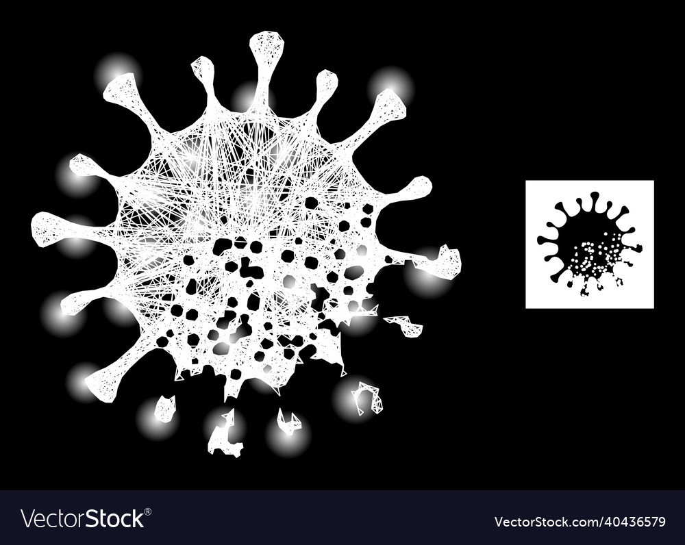 Glossy net mesh damaged microbe with light spots