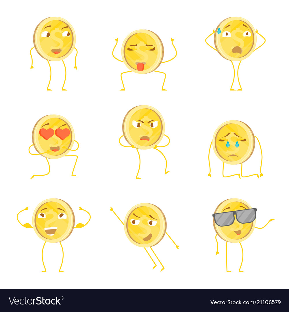Golden Coin Characters Set