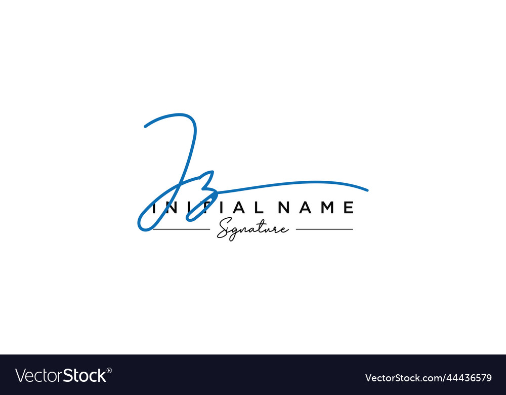 Initial jz signature logo template hand drawn Vector Image