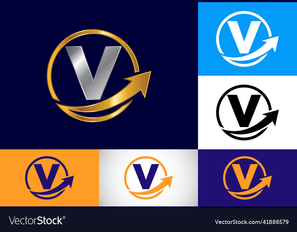 Initial v monogram alphabet symbol design