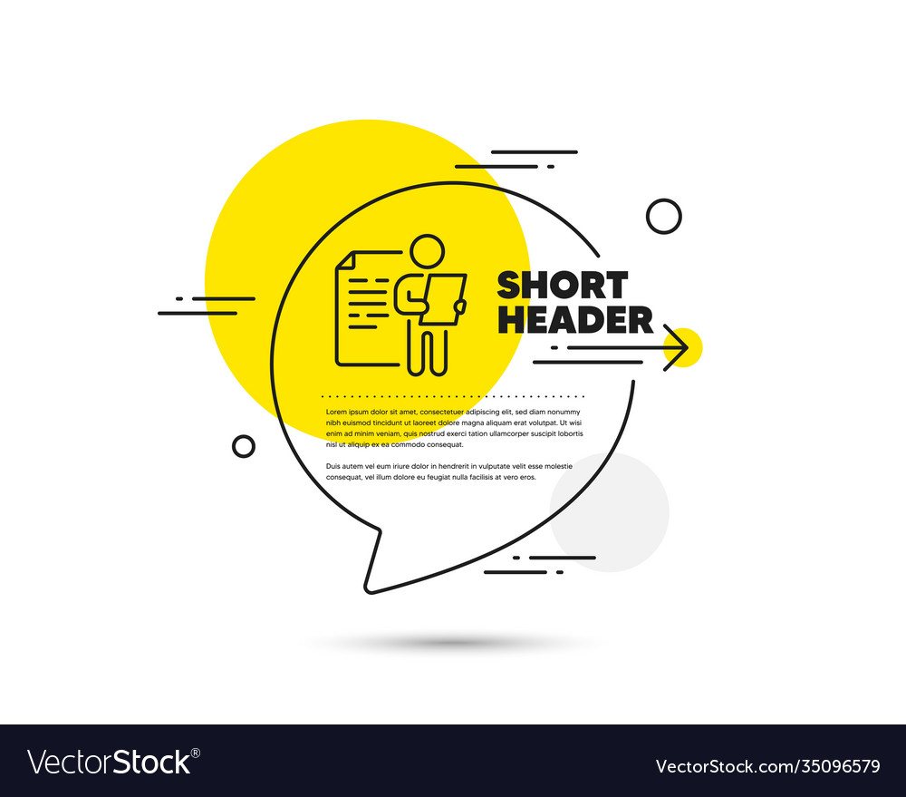 Job interview document line icon cv file page vector image Job interview document line icon cv file page