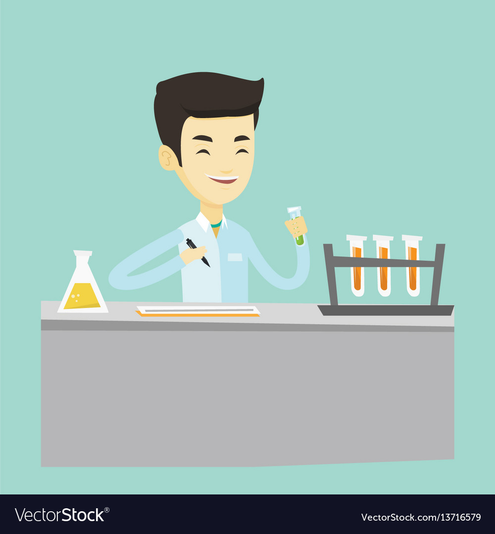 Laboratory assistant working Royalty Free Vector Image